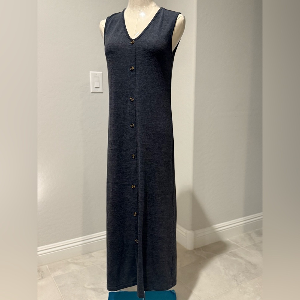 SHEIN Black Button-Down Maxi Dress